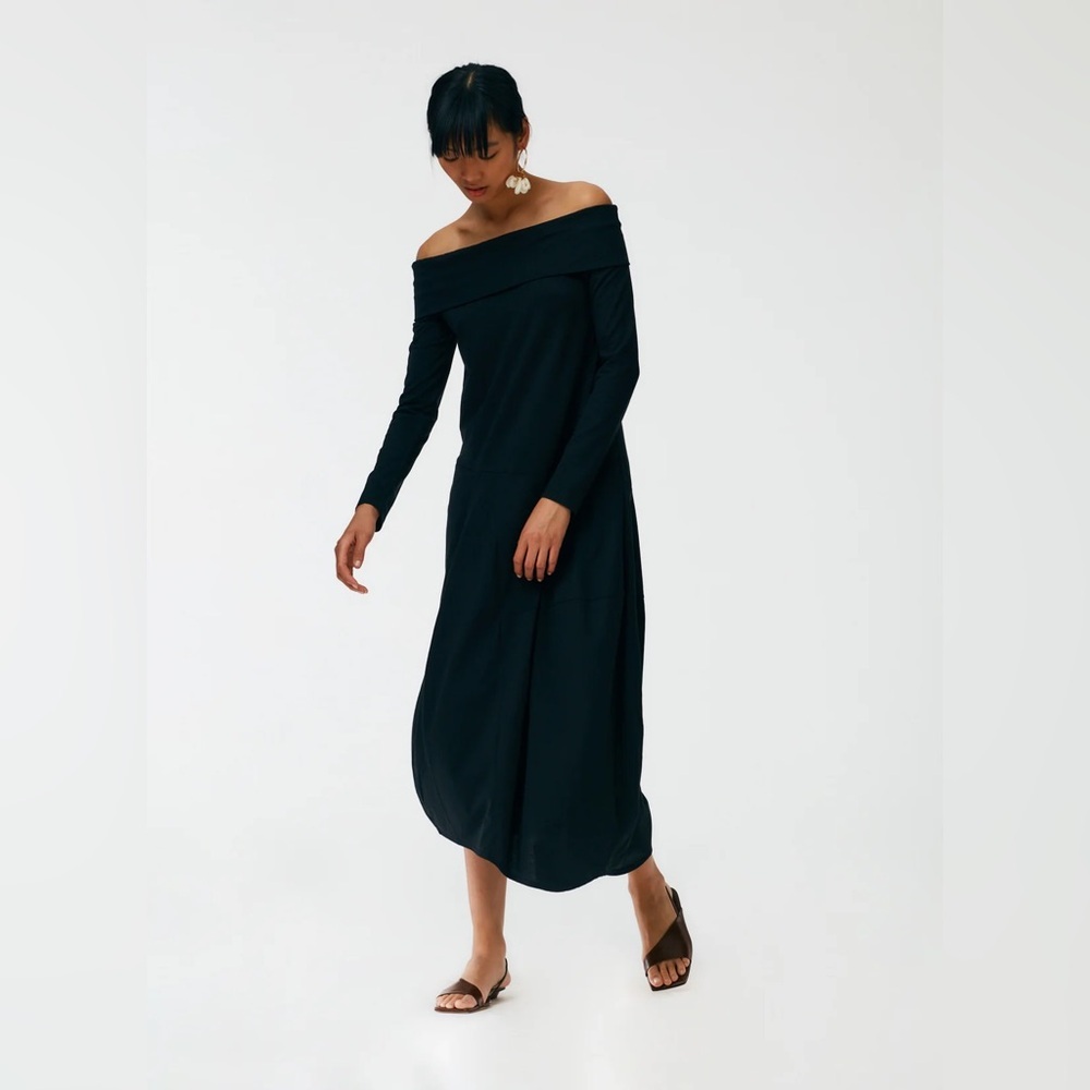 Tibi / Off The Shoulder T-Shirt Dress Black size 2 - Picture 6 of 12